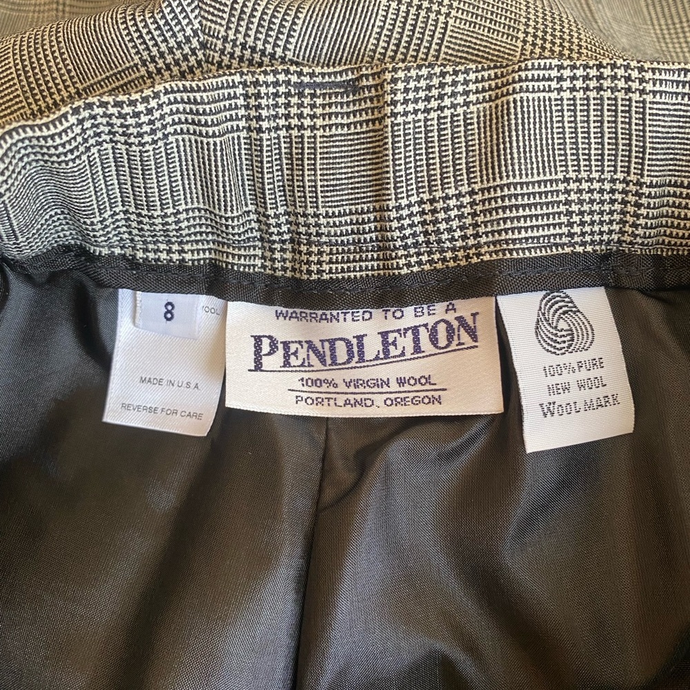 Pendleton 100% Virgin Wool Gray Plaid Trousers - image 6